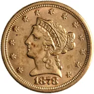 1878 $2 1/2 Liberty Gold Quarter Eagle - Almost Uncirculated