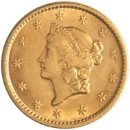1853 $1 Gold Liberty - Almost Uncirculated #1