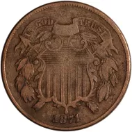 1871 2 Cent - Very Fine - Cleaned